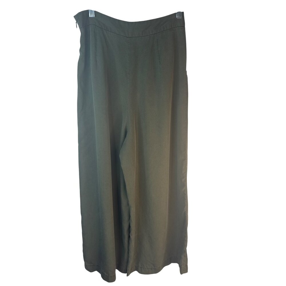 2/$30 ZARA Womens Medium Olive Green Wide Leg Pants - Picture 10 of 15